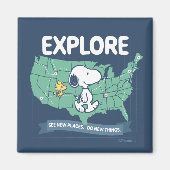 road trippin | Peanuts Explore Magneet (Voorkant)