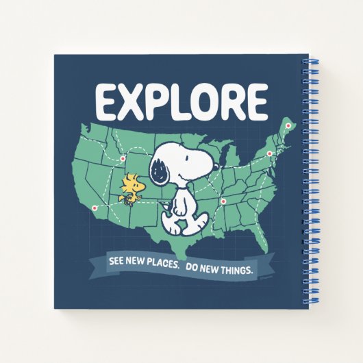 road trippin | Peanuts Explore Notitieboek (Achterkant)