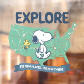 road trippin | Peanuts Explore Raamsticker (Vel 2)