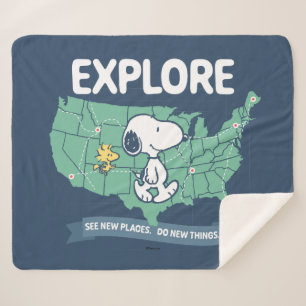 road trippin   Peanuts Explore Sherpa Deken