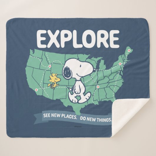 road trippin | Peanuts Explore Sherpa Deken (Voorkant (horizontaal))
