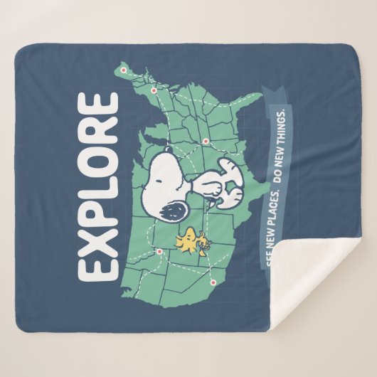 road trippin | Peanuts Explore Sherpa Deken (Voorkant (horizontaal))