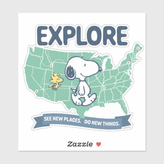 road trippin | Peanuts Explore Sticker (Vel)