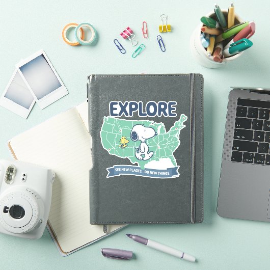road trippin | Peanuts Explore Sticker (iPad Cover)
