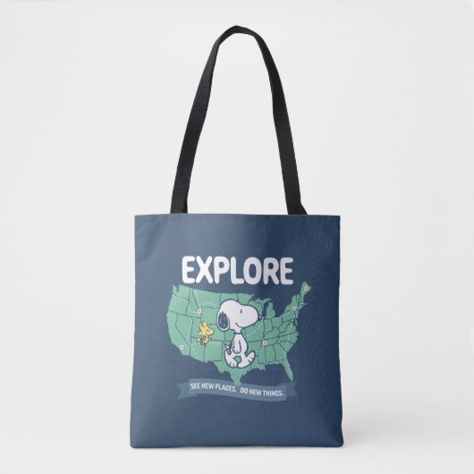 road trippin | Peanuts Explore Tote Bag (Voorkant)