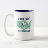 road trippin | Peanuts Explore Tweekleurige Koffiemok (Links)