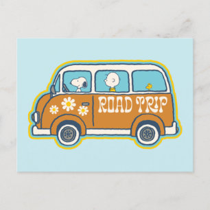 road trippin   Peanuts Road Trip Van Briefkaart