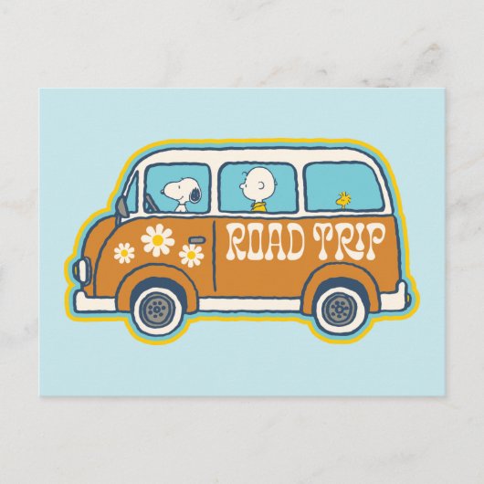 road trippin | Peanuts Road Trip Van Briefkaart (Voorkant)