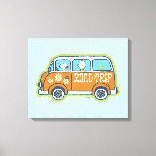 road trippin   Peanuts Road Trip Van Canvas Afdruk