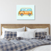 road trippin | Peanuts Road Trip Van Canvas Afdruk (Insitu (Slaapkamer))