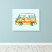 road trippin | Peanuts Road Trip Van Canvas Afdruk (Insitu (Houten vloer))