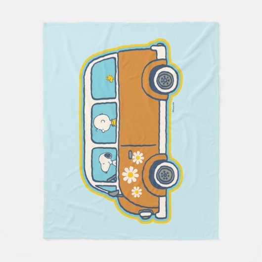road trippin | Peanuts Road Trip Van Fleece Deken (Voorkant)