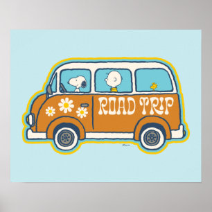 road trippin   Peanuts Road Trip Van Poster
