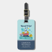 road trippin | Pinda's het is cool om te carpoolen Bagagelabel (Voorkant verticaal)