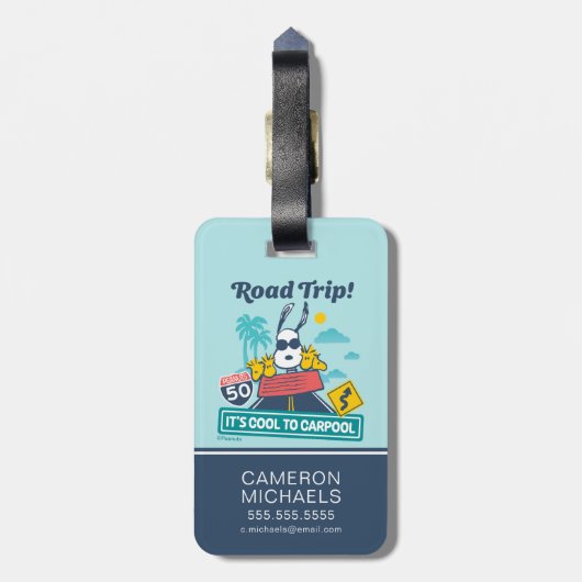 road trippin | Pinda's het is cool om te carpoolen Bagagelabel (Achterkant verticaal)