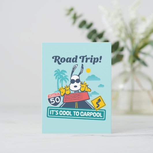road trippin | Pinda's het is cool om te carpoolen Briefkaart (Staand voorkant)