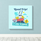 road trippin | Pinda's het is cool om te carpoolen Canvas Afdruk (Insitu (Houten vloer))