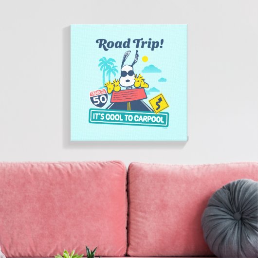 road trippin | Pinda's het is cool om te carpoolen Canvas Afdruk (Insitu (Woonkamer))