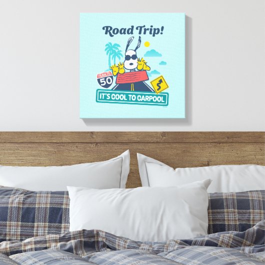 road trippin | Pinda's het is cool om te carpoolen Canvas Afdruk (Insitu (Slaapkamer))