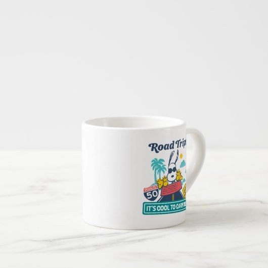 road trippin | Pinda's het is cool om te carpoolen Espresso Kop (Voorkant rechts)