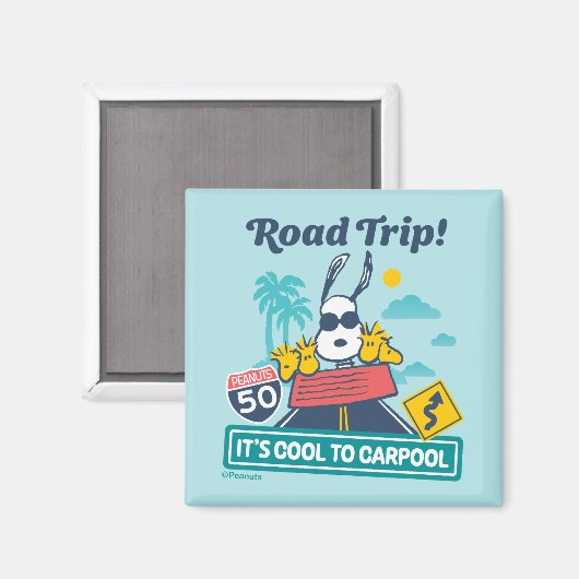 road trippin | Pinda's het is cool om te carpoolen Magneet (Voorkant / Achterkant)