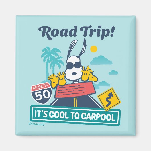 road trippin | Pinda's het is cool om te carpoolen Magneet (Voorkant)