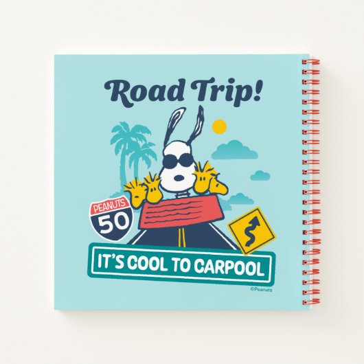 road trippin | Pinda's het is cool om te carpoolen Notitieboek (Achterkant)