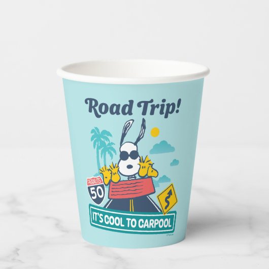 road trippin | Pinda's het is cool om te carpoolen Papieren Bekers (Voorkant)