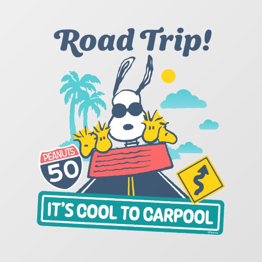 road trippin | Pinda's het is cool om te carpoolen Raamsticker (Vel)