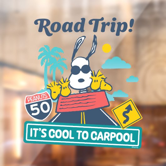 road trippin | Pinda's het is cool om te carpoolen Raamsticker (Vel 2)