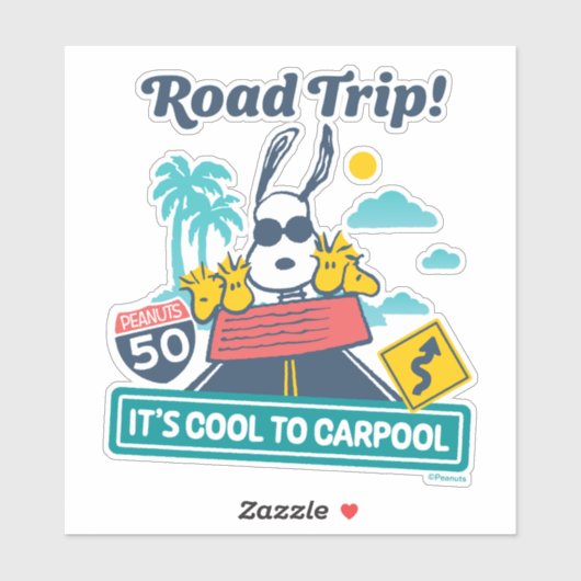 road trippin | Pinda's het is cool om te carpoolen Sticker (Vel)