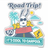 road trippin | Pinda's het is cool om te carpoolen Sticker (Voorkant)