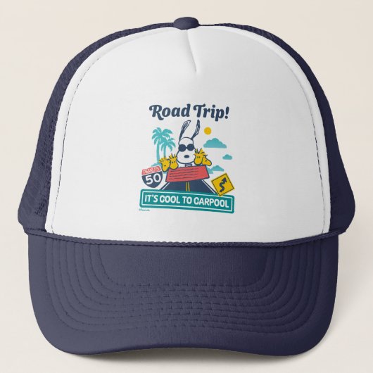 road trippin | Pinda's het is cool om te carpoolen Trucker Pet (Voorkant)