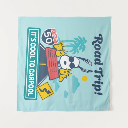 road trippin | Pinda's het is cool om te carpoolen Wandkleed (Voorkant (horizontaal))