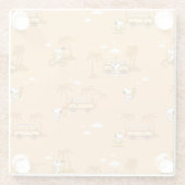 road trippin | Pinda's Snoopy strandpatroon Glazen Onderzetter (Achterkant)