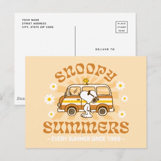 road trippin | Pinda's Snoopy Summers Briefkaart (Voorkant / Achterkant)