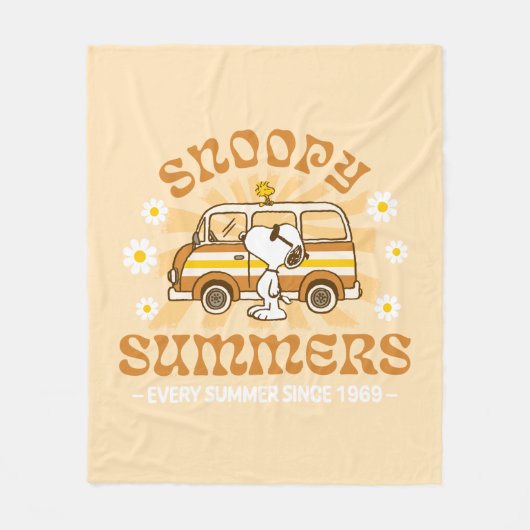 road trippin | Pinda's Snoopy Summers Fleece Deken (Voorkant)