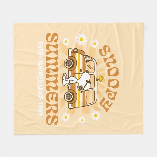 road trippin | Pinda's Snoopy Summers Fleece Deken (Voorkant (Horizontaal))
