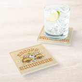 road trippin | Pinda's Snoopy Summers Glazen Onderzetter (Schuin)