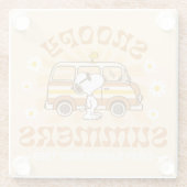 road trippin | Pinda's Snoopy Summers Glazen Onderzetter (Achterkant)