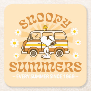 road trippin   Pinda's Snoopy Summers Kartonnen Onderzetters