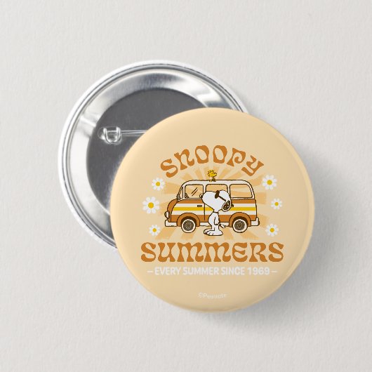 road trippin | Pinda's Snoopy Summers Ronde Button 5,7 Cm (Voorkant /achterkant)