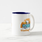 road trippin | Pinda's voelen zich vrij Tweekleurige Koffiemok (Voorkant rechts)