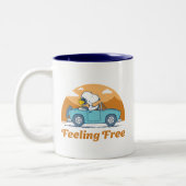 road trippin | Pinda's voelen zich vrij Tweekleurige Koffiemok (Links)