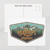 Road Trips & Shenanigans gepersonaliseerd Briefkaa Briefkaart (Voorkant / Achterkant)