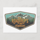 Road Trips & Shenanigans gepersonaliseerd Briefkaa Briefkaart (Voorkant)