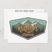 Road Trips & Shenanigans Outdoor Patch Briefkaart (Voorkant / Achterkant)