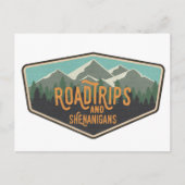 Road Trips & Shenanigans Outdoor Patch Briefkaart (Voorkant)
