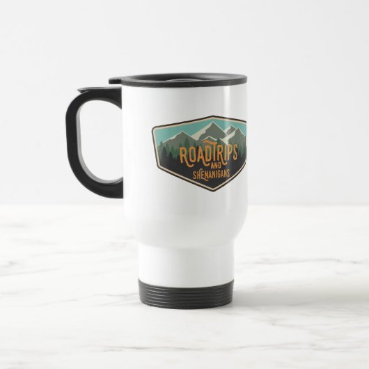 Road Trips & Shenanigans Outdoor Patch Travel Mug Reisbeker (Links)