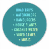 "Road Trips + Waterverven" drukt u zelf uit Sticker (Voorkant)